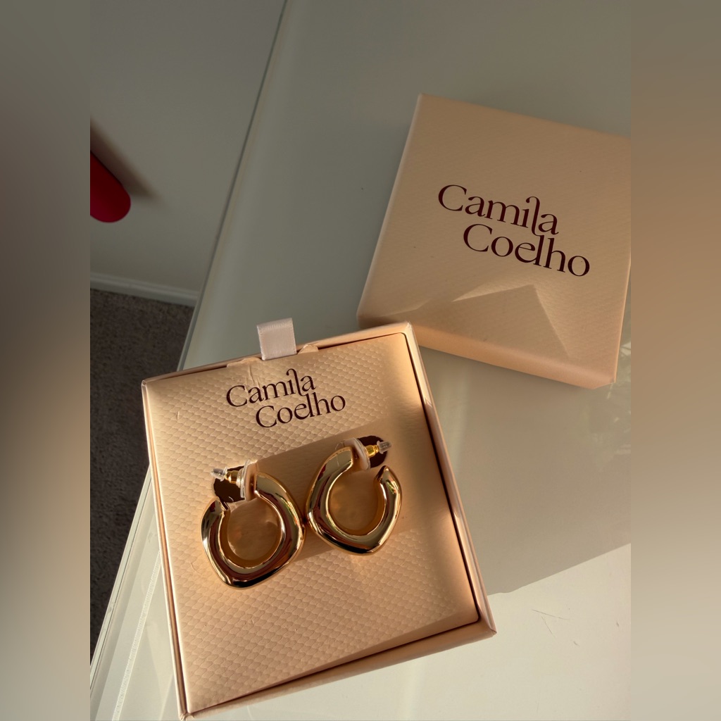 Camila Coelho Gold Chunky Hoop Earrings